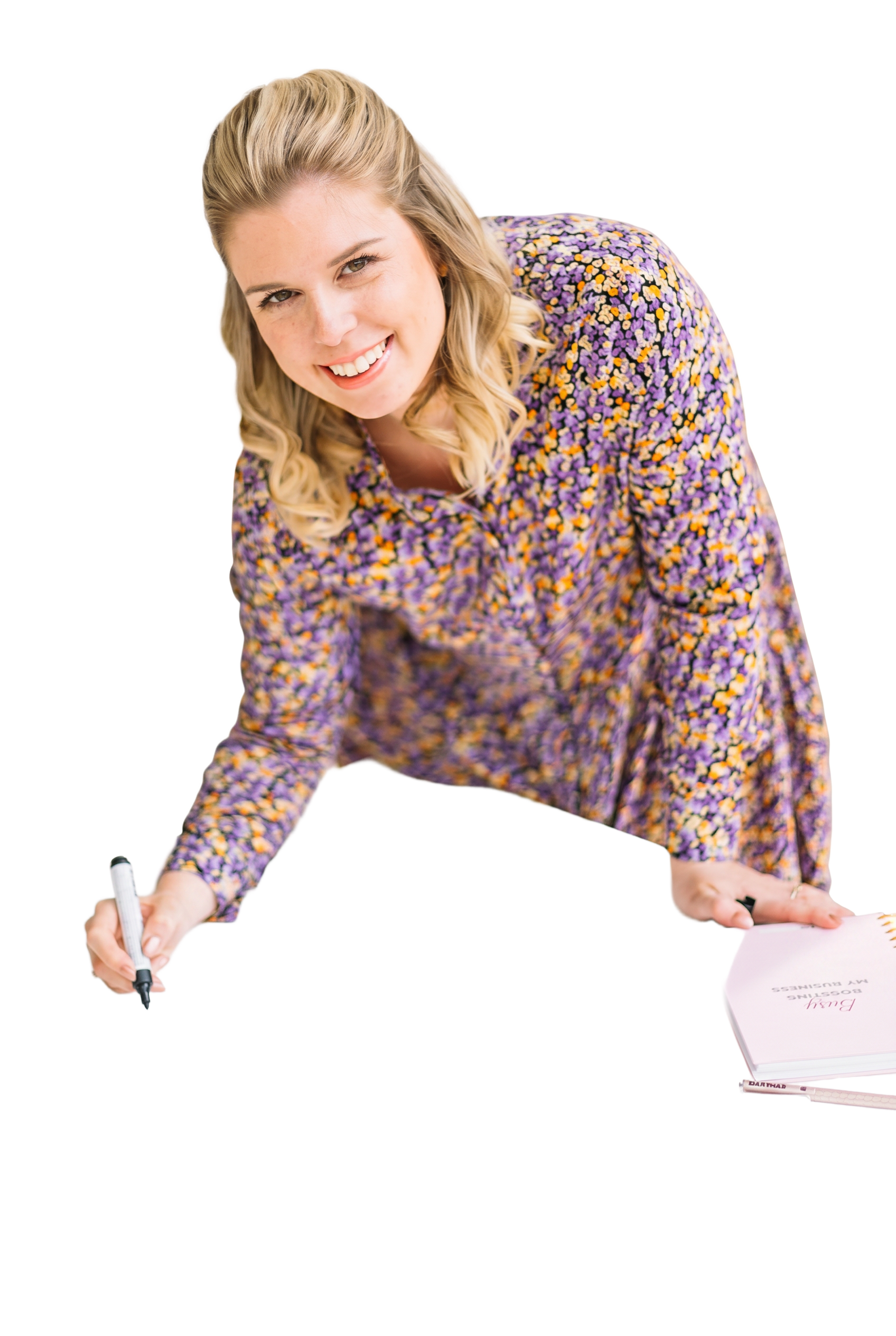 Hannelore aan het schrijven